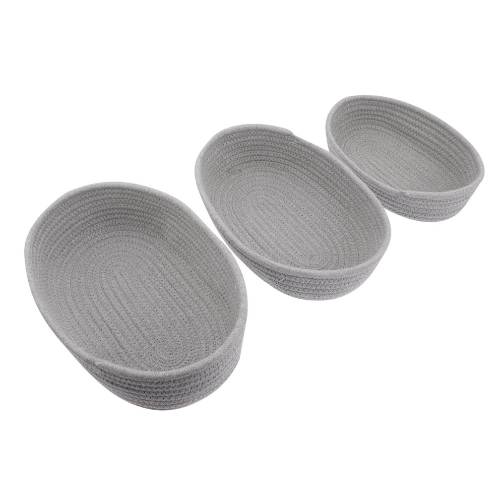 3pcs Cotton Rope Woven Storage Multipurpose Organizer Bins for Nursery Bathroom Living Stylish Home for Clothes and Sundries