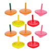 NUOBESTY Wooden Spinning Tops Set of 10 Handheld Painted Peg-Top Gyroscopes Educational Toys for Kids Enhancing Hand-Eye Coordination Creativity and Cognitive Skills view 1