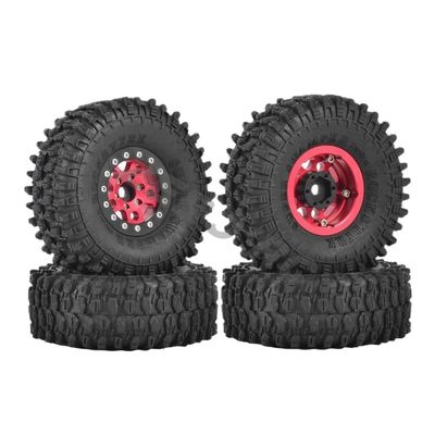 1.55 Inch Metal Beadlock Wheels and Off Road Tires Suitable Compatible with 1/10 1/12 RC Toy Cars Compatible with Jimny FMS UTB18(RD-4PCS)