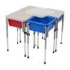 Back2School Express Adjustable Quad Sensory Tables with Lids, Childrens Furniture, Blue/Red view 1