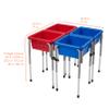 Back2School Express Adjustable Quad Sensory Tables with Lids, Childrens Furniture, Blue/Red view 2