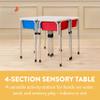 Back2School Express Adjustable Quad Sensory Tables with Lids, Childrens Furniture, Blue/Red view 3