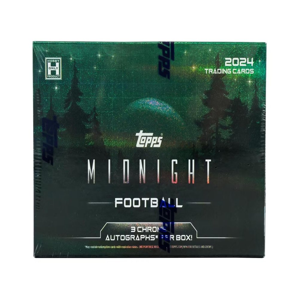 2024 Topps Midnight Football Hobby Trading Card Box (Three Autographs Per Hobby Box)