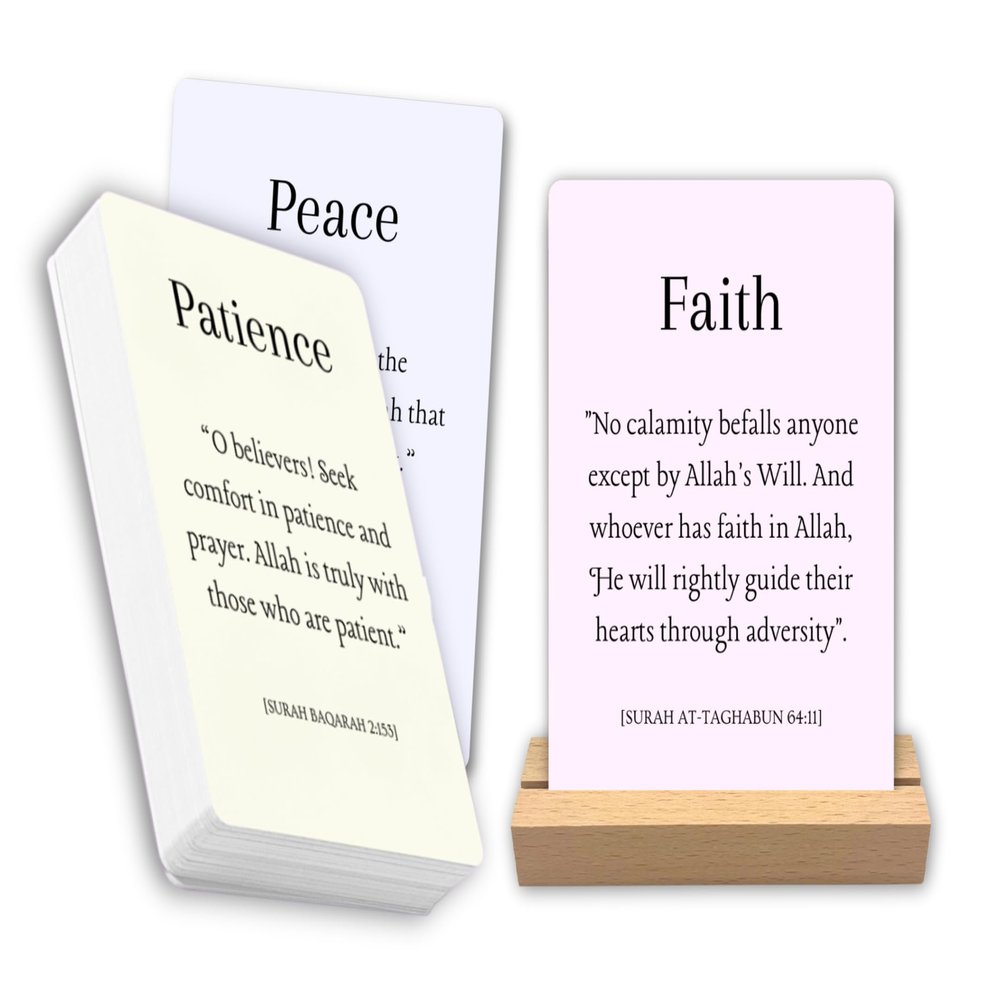30 Islamic Reflection Cards Daily Inspirational Affirmations Reminders from The Quran for Muslims Gift