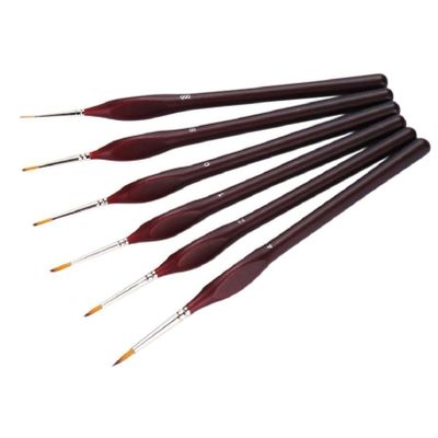6Pcs/Set Paint by Numbers Brushes Extra Fine Detail Paint Brushes Artist Miniature Model Maker Tool Set for Oil Painting Gouache