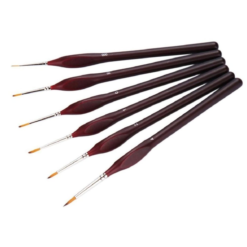 6Pcs/Set Paint by Numbers Brushes Extra Fine Detail Paint Brushes Artist Miniature Model Maker Tool Set for Oil Painting Gouache