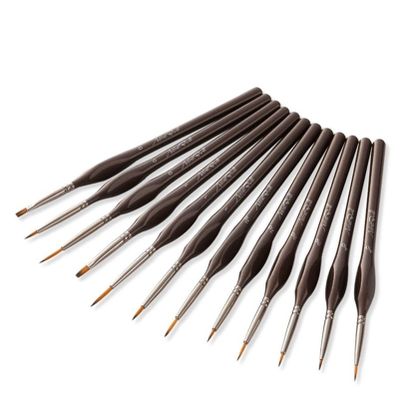 12pcs/Set Oil Paint Brush Wood Handel Nylon Hair Different Size Hook Line Pen for Watercolor Gouache Acrylic Painting Art Tools