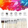 24Pcs Different Paint Brush Set with Fabric Brush Roll Oil Painting Supplies Watercolor Paint Brushes for Acrylic Painting Art view 3