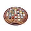 Handmade Personalized Solitaire Board Game Handmade Solitaire Game with Natural Marbles - Custom Marble Solitaire Board Game Solitaire Marble (16 inch) view 1