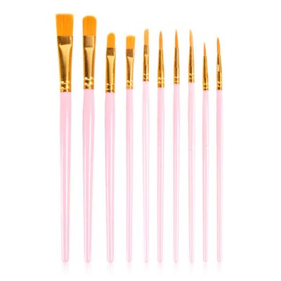 10 Pc Paint Brushes Watercolor Brush Set Art Glass Paintbrushes Black Handle Watercolor Acrylic Oil Brush Painting Art Supplies(United States)