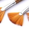 9 Pieces Fan Brushes Set Nylon Hair Wood Long Handle Paint Brush for Acrylic Watercolor Oil Painting Art Supplies for Artist view 4