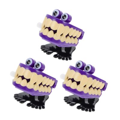 ORFOFE 3pcs Funny Wind Up Teeth for Educational Playthings to Enhance Grip and Coordination for Birthday Parties Housewarming and Teething Fun Random Color