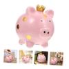 Abaodam Ceramic Piggy Bank for Boys and Girls Cartoon Crown Pig Money Jar Unbreakable Coin Bank Decor for Home and Nursery Anti-Fall Design for Children view 4