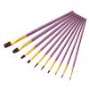 10Pcs/Bag Watercolor Gouache Paint Brushes Different Shape Round Pointed Tip Nylon Hair Painting Brush Set Art Supplies 4 Colors view 1