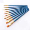 10Pcs/Bag Watercolor Gouache Paint Brushes Different Shape Round Pointed Tip Nylon Hair Painting Brush Set Art Supplies 4 Colors view 2