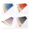10Pcs/Bag Watercolor Gouache Paint Brushes Different Shape Round Pointed Tip Nylon Hair Painting Brush Set Art Supplies 4 Colors view 3