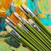 6pcs/Set of bristles Artist Oil Painting Brush, Tongue Peak Brush Set, Painting Art Supplies view 3