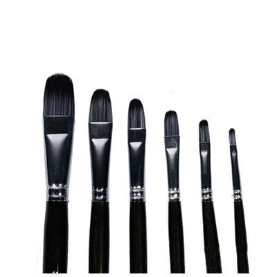 6pcs/Set Round Head Weasel Hair Mixed Hair Black Wood Pole Art Supplies Oil Painting Brush Watercolor Artist Brushes Art