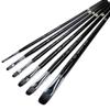 6pcs/Set Round Head Weasel Hair Mixed Hair Black Wood Pole Art Supplies Oil Painting Brush Watercolor Artist Brushes Art view 2
