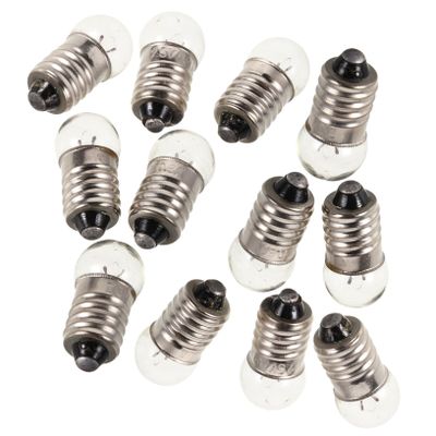 Abaodam 12pcs Mini Screw Base Light Bulbs for Experiments 2.5V 0.3A Small LED Bulb for Physics Teaching for Flashlights and Educational Use