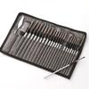 24 pcs/Set Nylon Hair Watercolor Paint Brush Pen Wooden Handle Scrubbing Scraper Acrylic Painting Art Brushes Supplies(Black) view 3
