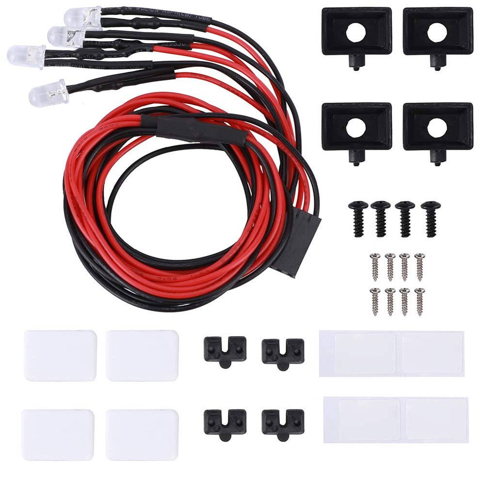 EVTSCAN LED Roof Luggage Rack Lamp Square Lampshade Enhance Simulation Operation 4 SCX10 II 90046 90047 RC Car (4LED)