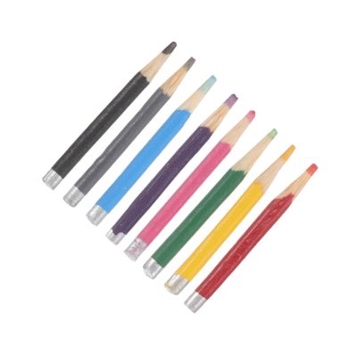 DECHOUS 8 Pcs Miniature Colored Pencil Creative Desk Decor for Dollhouse School Office Safe Models Enhance Learning Imagination