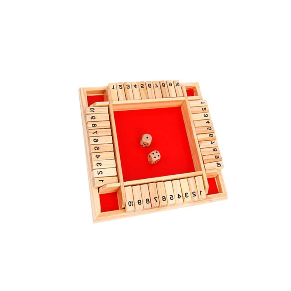 Abaodam 1 Set Wooden Drinking Game Props for Ktv Bar and Parties Digital Flop Game with Non Slip Base and Dice Accessories for All Ages Red