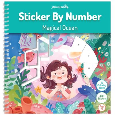 jackinthebox Sticker/Paint by Number Ocean book craft for Girls Ages 8-12
