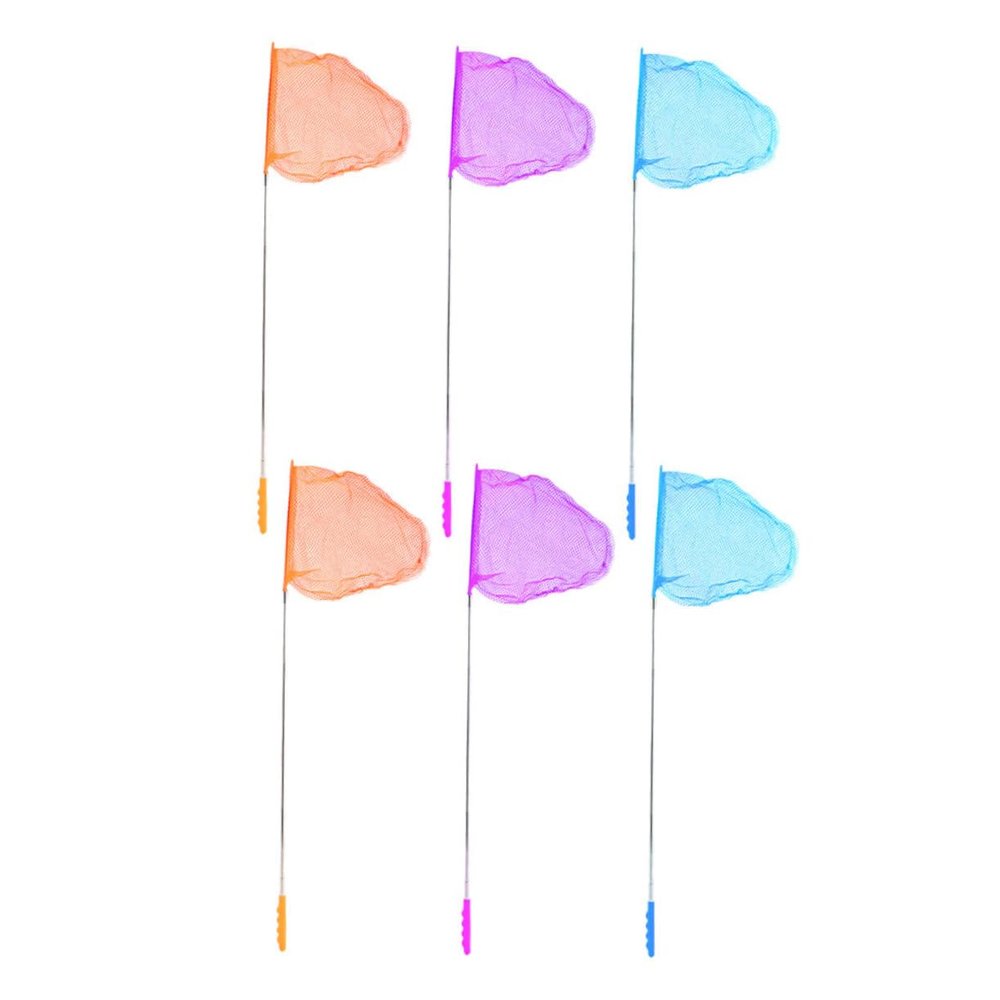 GALPADA 6Pcs Retractable Fishing Nets with Telescopic Alloy Poles Lightweight Insect Catching Tools for Outdoor Nature Exploration Boy Girl