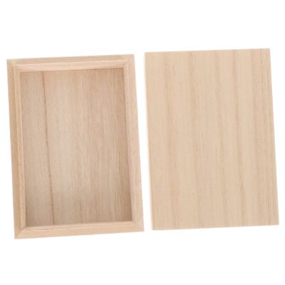 Vaguelly Creative Wooden Poker Cards Storage Box Lid Unfinished Wood for Poker and Trading Card Games