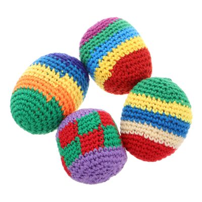BESPORTBLE 4pcs Soft Crochet Juggling Balls Set for Boys and Girls Multicolored Knitted Kick Sacks for Beginners for Exercise