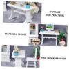 Abaodam 1pc Mini Study Desk Model Miniature Computer Table for Dollhouse Photography Props Home Decor Safe Material Smooth Finish Present for view 2