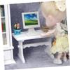 Abaodam 1pc Mini Study Desk Model Miniature Computer Table for Dollhouse Photography Props Home Decor Safe Material Smooth Finish Present for view 3