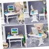 Abaodam 1pc Mini Study Desk Model Miniature Computer Table for Dollhouse Photography Props Home Decor Safe Material Smooth Finish Present for view 4