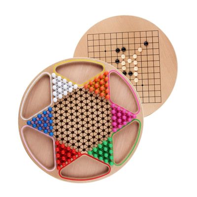 TOYANDONA 1 Set Wooden Chinese Checkers Game for Board and Pegs Educational Plaything for Developing Intelligence and Coordination Fun Family Activity for Travel Parties