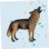 Abaodam 1PC Realistic Roaring Wolf Model Detailed Simulation Animal Figure for Home Car Decor Present for Boys Odor Wildlife Model view 2