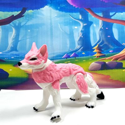 3D Printed Articulated Pink Wolf