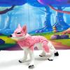 3D Printed Articulated Pink Wolf view 1