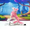 3D Printed Articulated Pink Wolf view 3