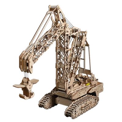 GoAssemb 3D Wooden RC Crane Model Kit, DIY Mechanical Crane Model Building Kit Handicraft Wood Craft, Perfect for Display and Interactive Play, Ideal for Collectors and Hobbyists (800PCS)