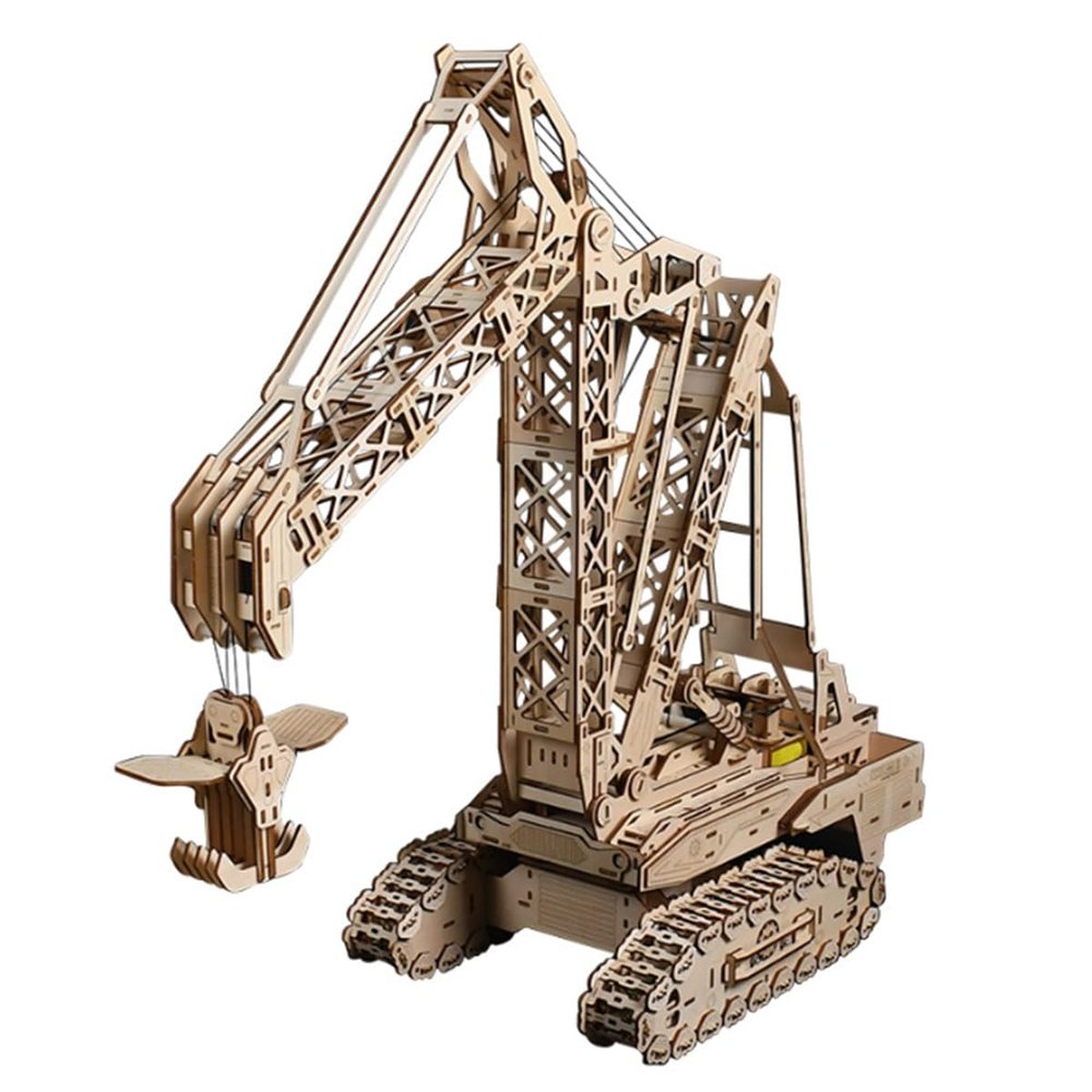 GoAssemb 3D Wooden RC Crane Model Kit, DIY Mechanical Crane Model Building Kit Handicraft Wood Craft, Perfect for Display and Interactive Play, Ideal for Collectors and Hobbyists (800PCS)