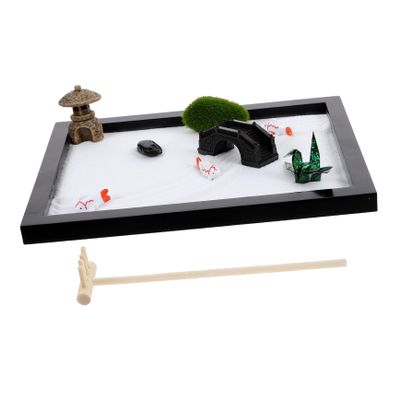 KESYOO Mini Zen Garden Sand Table Decoration for Home and Hotel Beach-Themed Sand Play Kit with Accessories for Meditation and Relaxation