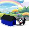 3D Printed Dog with Dog House, Articulated Baby Husky Chibi Edition Toy, Posable and Movable Head and Joints Animal, Fidget ADHD Autism Toy CH001-1X-BH view 2