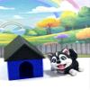 3D Printed Dog with Dog House, Articulated Baby Husky Chibi Edition Toy, Posable and Movable Head and Joints Animal, Fidget ADHD Autism Toy CH001-1X-BH view 3