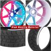 BRCatWPark RC Highway Tires Wheel for 1/8 Typhon 6s BLX,1/7 Infraction 6S BLX/Limitless,RC Wheel Rim & Rubber Highway Tires RC Drift Wheels and Tires,Blue Pink view 4