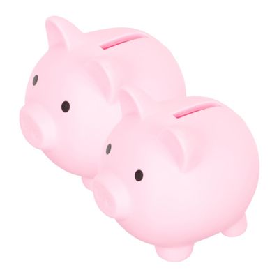 Abaodam 2pcs Creative Cartoon Piggy Bank for Kids Unbreakable Vinyl Coin Saving Pot Decorative Money Box for Boys and Girls for Birthdays and Festivals