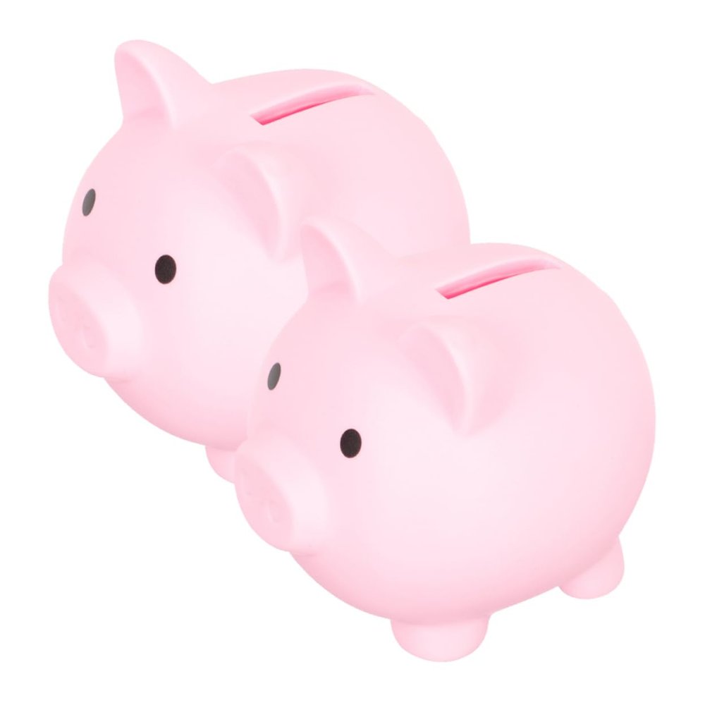 Abaodam 2pcs Creative Cartoon Piggy Bank for Kids Unbreakable Vinyl Coin Saving Pot Decorative Money Box for Boys and Girls for Birthdays and Festivals