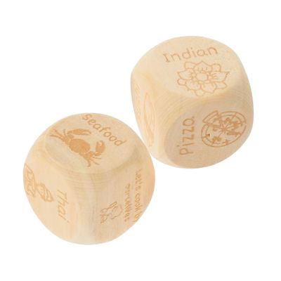 BCOATH 2Pcs Wooden Food Decision Fun Date for Meal Choices Relaxation Relief Creative Dinner Game for Families Unique Present Idea
