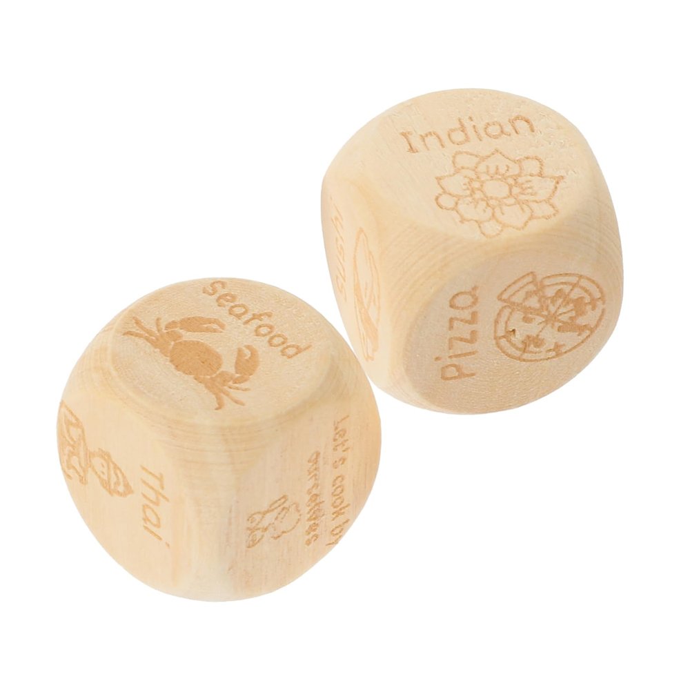 BCOATH 2Pcs Wooden Food Decision Fun Date for Meal Choices Relaxation Relief Creative Dinner Game for Families Unique Present Idea